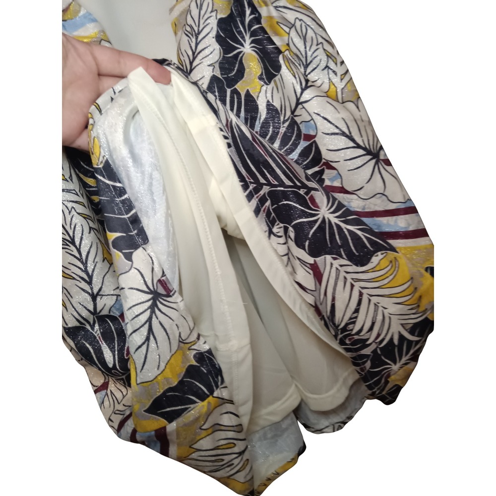 H&M Tropical Floral Leaf Striped Mini Dress Sleeveless Party Casual Women's SZ 8 - Picture 6 of 11